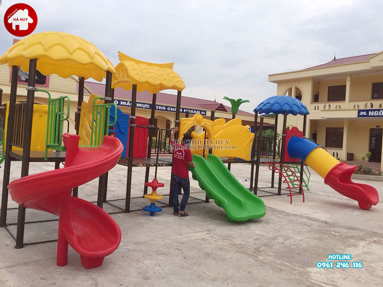 Lắp đặt bàn giao đồ chơi ngoài trời cho trường mầm non tại tỉnh Bắc Giang